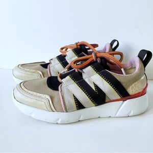 MSGM Women's Multicolor Lace-Up Tan Black Snakeprint Italy Size 35 Multi-Panel